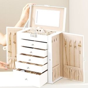 #750A 6 Tier Jewelry Box, Jewelry Case with 5 Drawers, Large Storage